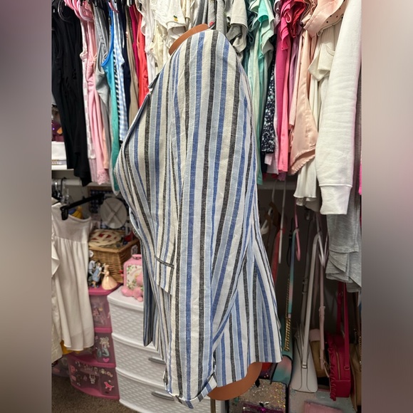 Kasper Blue & White Stripped Blazer Size 12 - Picture 5 of 5